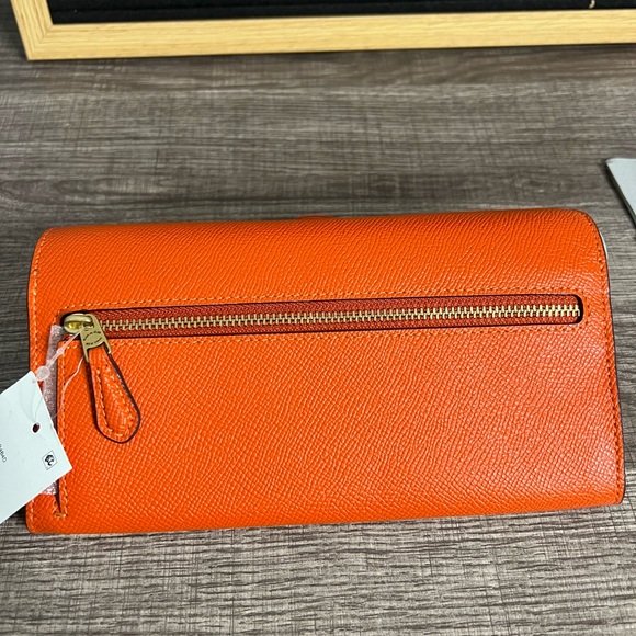 COACH Leather Wallet Orange - Picture 4 of 8